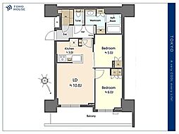 プラウドタワー小岩フロント 31階 2LDKの間取図画像