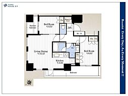 パークタワー池袋イーストプレイス 2SLDKの間取図画像