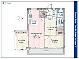 第二古河ガーデンマンション 3LDKの間取図画像