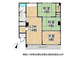 サンパレス倉石 3LDKの間取図画像