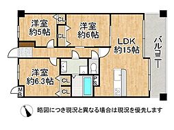 藤和六甲桜ケ丘ホームズ 3LDKの間取図画像