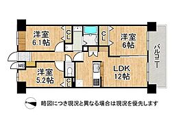 六甲桜丘ハイツ 3LDKの間取図画像