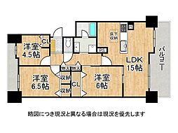 イーストコート10番街5番館 3LDKの間取図画像