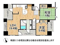 ワコーレ新神戸カデンツァ 2LDKの間取図画像