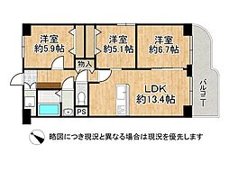 ドルミ灘 3LDKの間取図画像