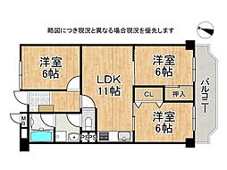芦屋山ノ手アーバンライフ 3LDKの間取図画像