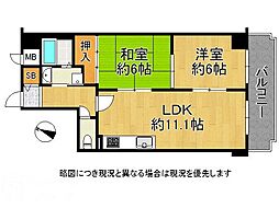 グラン・パレ神戸 2LDKの間取図画像