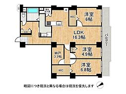 マイコーポ神戸 3SLDKの間取図画像