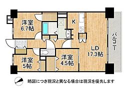 東急ドエルアルス御屋敷通 3LDKの間取図画像