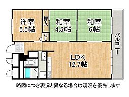セントラルハイツ湊川セントラルプラザ 3LDKの間取図画像