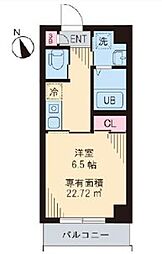 アーク五反田 2階1Kの間取り