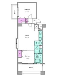 レジディア島津山 2LDKの間取図画像
