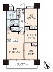 トラスト三原ネクサージュ 2SLDKの間取図画像