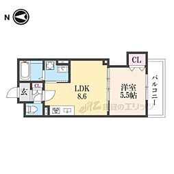 京阪本線 寝屋川市駅 徒歩11分の賃貸アパート 2階1LDKの間取り