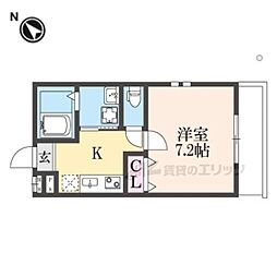 フジパレス中央長田II番館 3階1Kの間取り