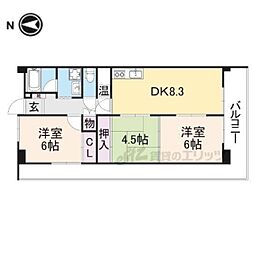フローラ長田 705 7階3LDKの間取り