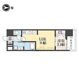 アドバンス大阪アネラ 1DKの間取図画像