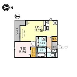 カーサベルシー 1LDKの間取図画像