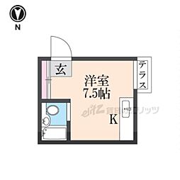 ドミシル萱島 ワンルームの間取図画像