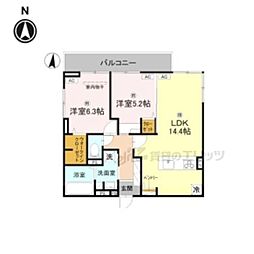 D-ROOM中小坂 2LDKの間取図画像