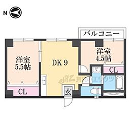 サンライフ小阪 2DKの間取図画像