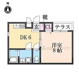 ノイヴェル布施 1DKの間取図画像