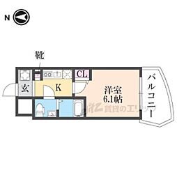 TLRレジデンス高井田 1Kの間取図画像