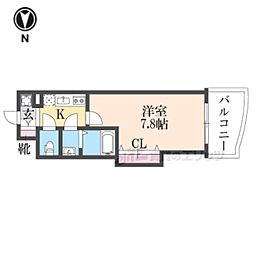 Luxe布施南 1Kの間取図画像