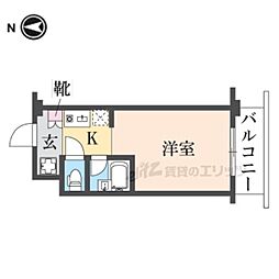 フォレストコート長瀬 ワンルームの間取図画像
