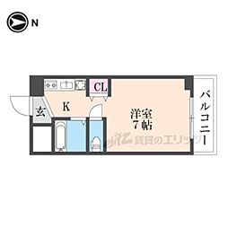 ノアーズアーク長田21 ワンルームの間取図画像