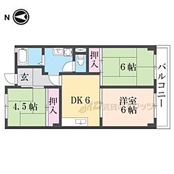 サーティ西尾 3DKの間取図画像