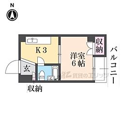 ロータリープロピオ 1Kの間取図画像