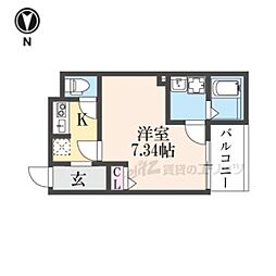東大阪市吉松1丁目アパート 1Kの間取図画像