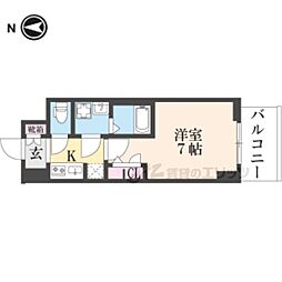 S-RESIDENCE高井田Central 1Kの間取図画像