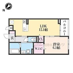 クオーレ　III 3階1LDKの間取り