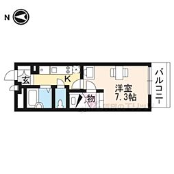 レオパレスラピスラズリ高井田 2階1Kの間取り