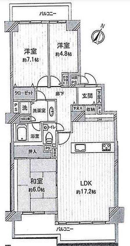 3LDK 間取り