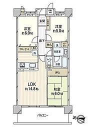 西宮マリナパークシティ花のまちマリナヴィラ 3LDKの間取図画像
