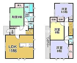 松伏町松伏　中古戸建 4LDKの間取り