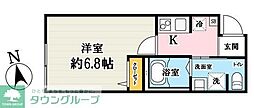 東武野田線 東岩槻駅 徒歩7分の賃貸アパート 1階1Kの間取り