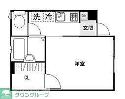 東武伊勢崎線 せんげん台駅 徒歩11分の賃貸アパート 1階1Kの間取り