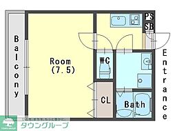 東武野田線 岩槻駅 徒歩14分の賃貸アパート 1階1Kの間取り