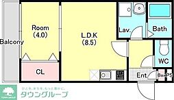 東武野田線 岩槻駅 徒歩15分の賃貸アパート 2階1LDKの間取り