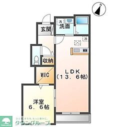 東武野田線 清水公園駅 徒歩14分の賃貸アパート 1階1LDKの間取り