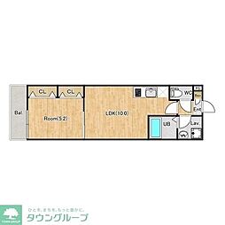 東武伊勢崎線 武里駅 徒歩8分の賃貸アパート 2階1LDKの間取り