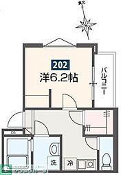 東武伊勢崎線 武里駅 徒歩9分の賃貸アパート 1階1Kの間取り