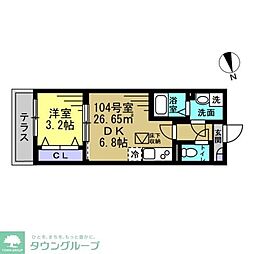 JR東北本線 東大宮駅 徒歩14分の賃貸アパート 2階1DKの間取り