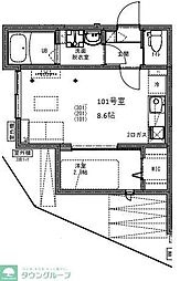 東武伊勢崎線 せんげん台駅 徒歩14分の賃貸アパート 3階1LDKの間取り