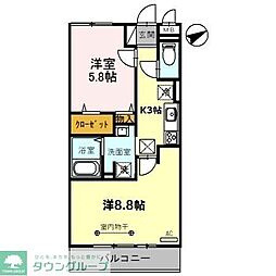 アンクレージュ 2Kの間取図画像