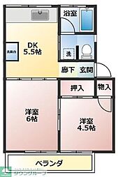 コーポ騎西1 2DKの間取図画像